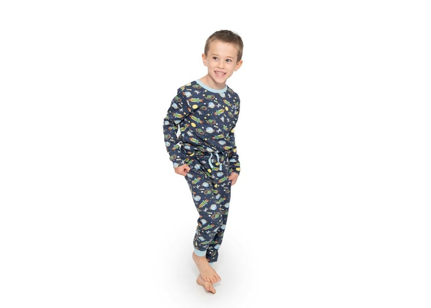 Luca and Rosa Boys pull on pyjamas - space print