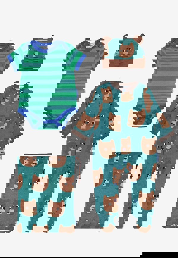 Toby Tiger Organic Brown Bear Print Baby Gift Set