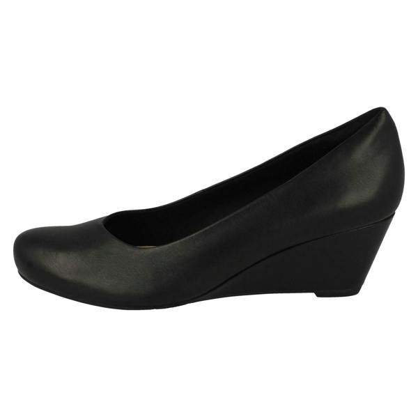 Clarks Ladies Clarks Wedge Heeled Court Shoes Flores Tulip