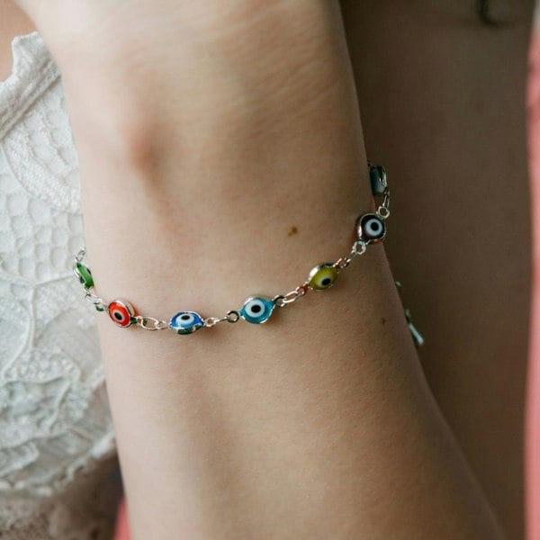 Silver Evil Eye Protection Bracelet