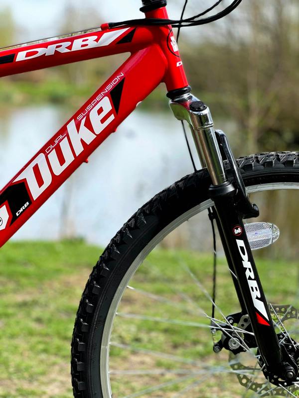 Dallingridge Duke DS Full Suspension Mountain Bike, 26" Wheel - Red/Black