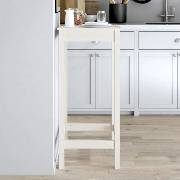 Berkfield Bar Table White 50x50x110 cm Solid Wood Pine