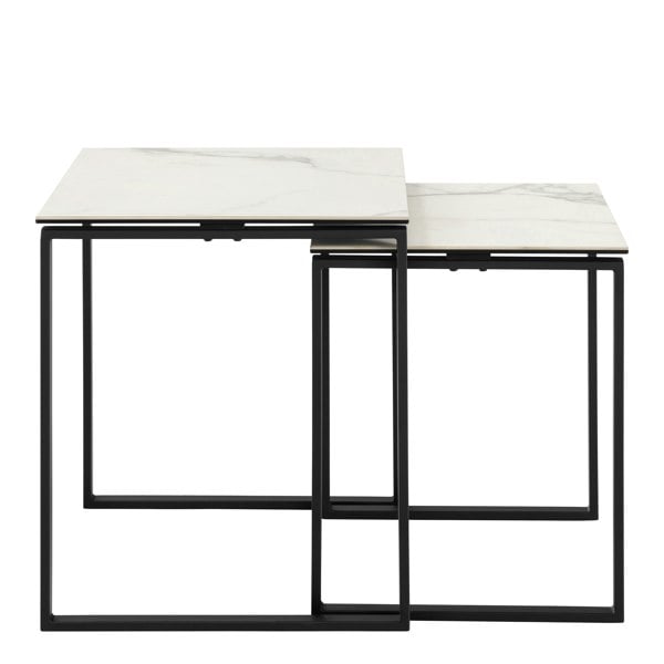 Furniture To Go Katrine Square Coffee Table Set in Ceramic White
