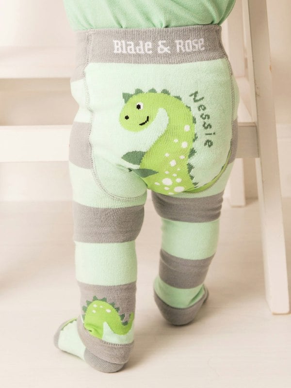 Children's leggings with dinosaur design and 'Blade & Rose' branding on a light background