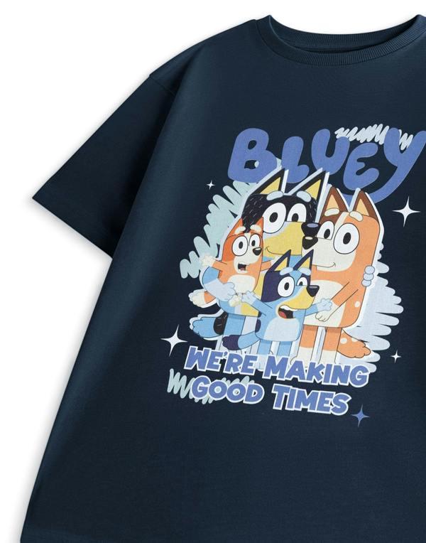 Bluey Unisex Kids Blue Good Times Short Sleeved T-Shirt