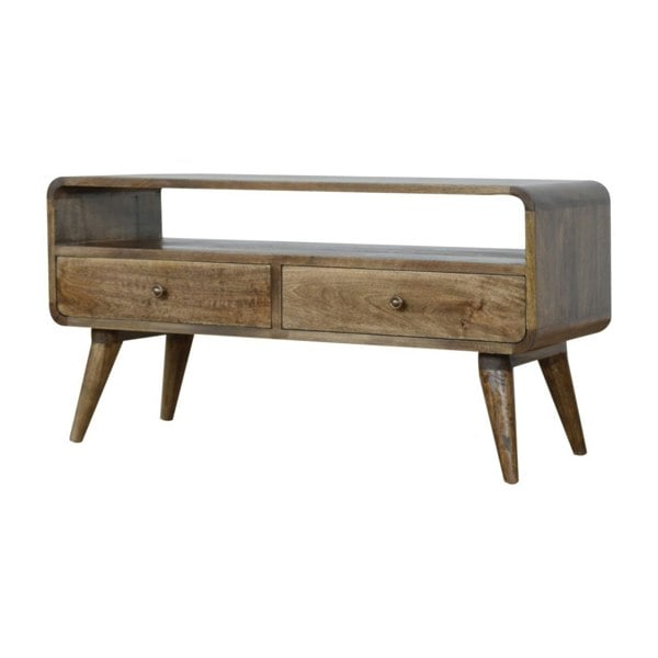 Artisan Furniture Curved Grey Washed Media Unit