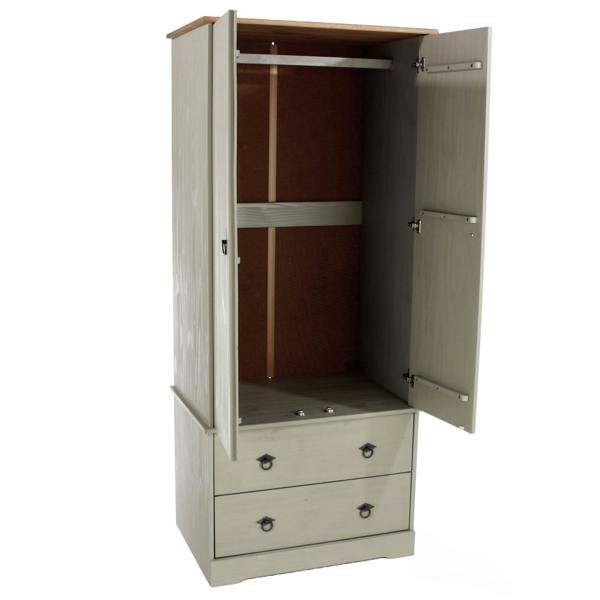 Core Products Corona Grey Modern 2-Door & 2-Drawer Wardrobe