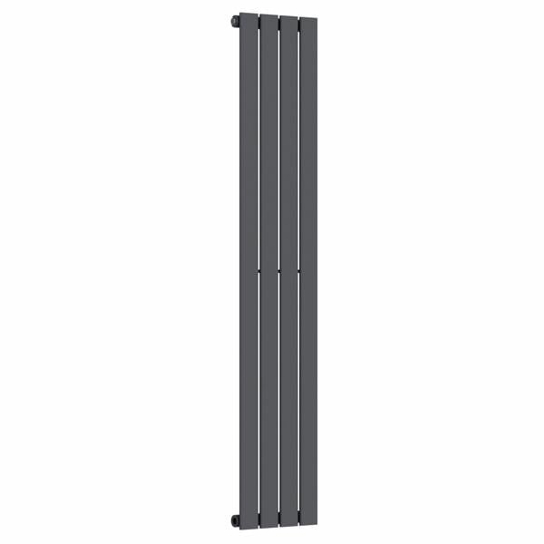 MYHOMEWARE Anthracite Gray 300 x 1600 mm Modern Vertical Flat Panel Designer Radiator Single Panel Radiator Heater