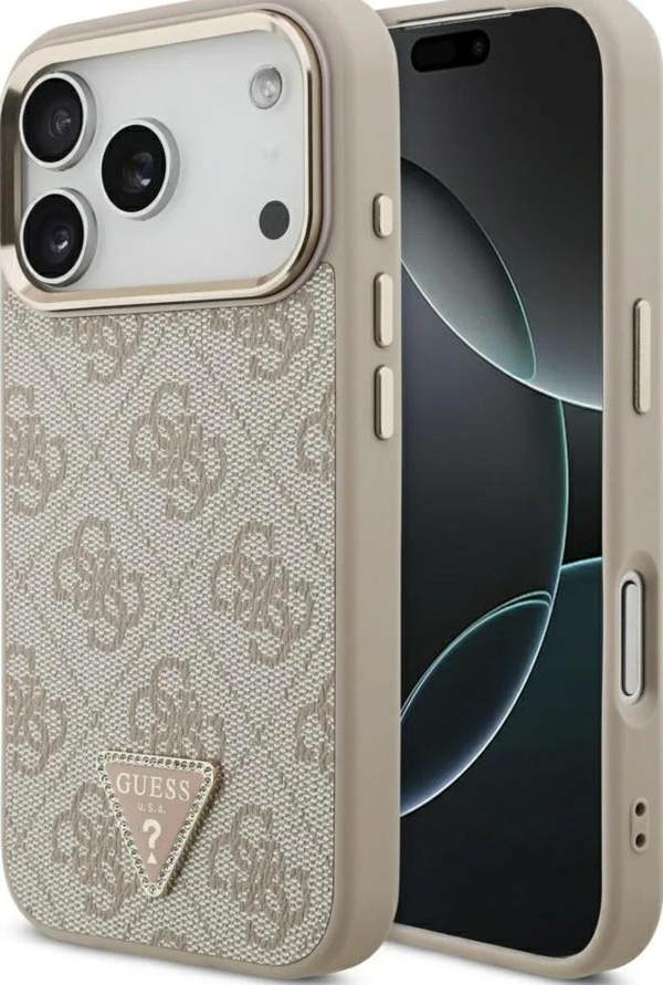 Guess 4G Triangle Logo Case with MagSafe for iPhone 17 Pro 6.3" Rose Gold - GUHMP17LP4GTDGMP