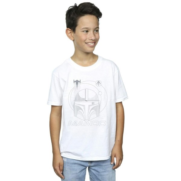 Star Wars Boys The Mandalorian Rings Helmet T-Shirt - White