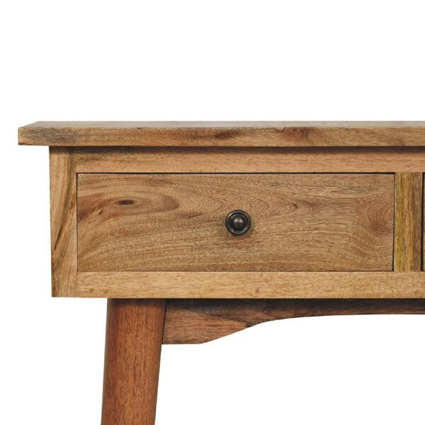 Wyld Haus Parma Mini Oak Mango Wood Hallway Console Table 2 Drawers
