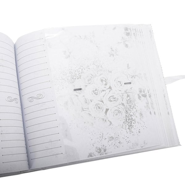 Beautiful Ivory Suede Wedding Album Holding 160 4" x 6" Photos with Gold Hearts Image 6