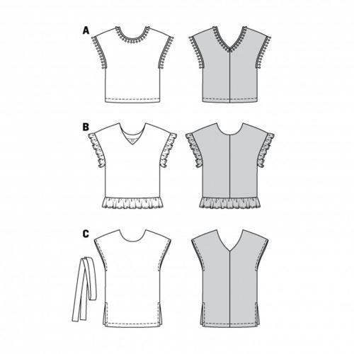 Burda Sewing Pattern 6204 Tops and Tunics For Women, Sizes 8-18 - Easy