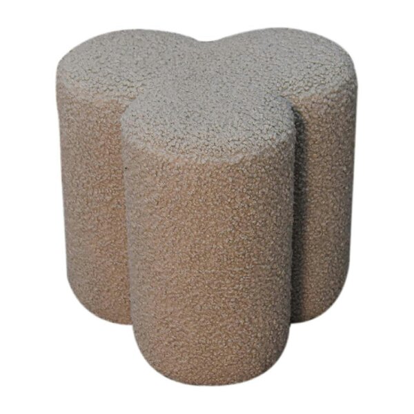 Wyld Haus Domme Mud Boucle Shaped Clover Footstool