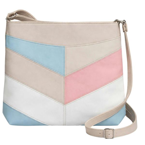 Lorenz Retro Colour Block Chevron Crossbody Bag