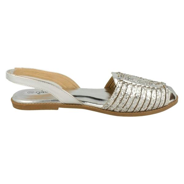 Savannah Ladies Savannah Glitter Weave Vamp Slingback Sandal