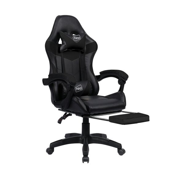 Neo Black PU Leather Gaming Chair with Footrest
