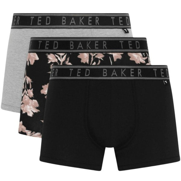 Ted BakerTrunks 3 - pack3 - Pack Floral Print Boxer Trunks, Black/greyBoxers - and - Briefs.net