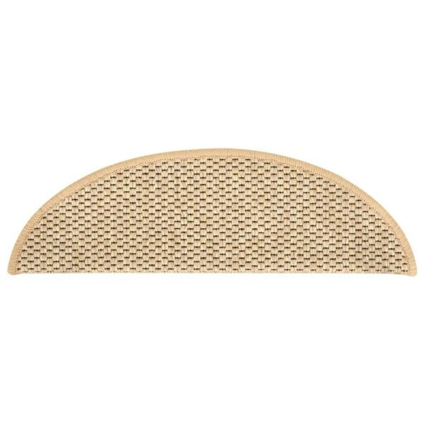 Berkfield Stair Mats Self-adhesive Sisal-Look 15 pcs 56x17x3 cm Light Beige