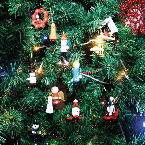 St Helens Wooden Hanging Decorations - 12 Pack