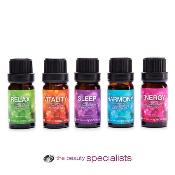 rio wellbeing collection aromatherapy essential oils 5 10ml bottles relax vitality sleep harmony and energy