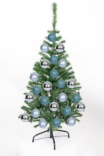 Shatchi 15cm Christmas Baubles Shatterproof Light Blue Set of 3 Tree Decorations