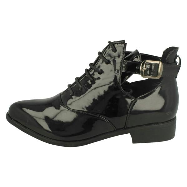 Spot On Ladies Spot On Cut Out Ankle Boots
