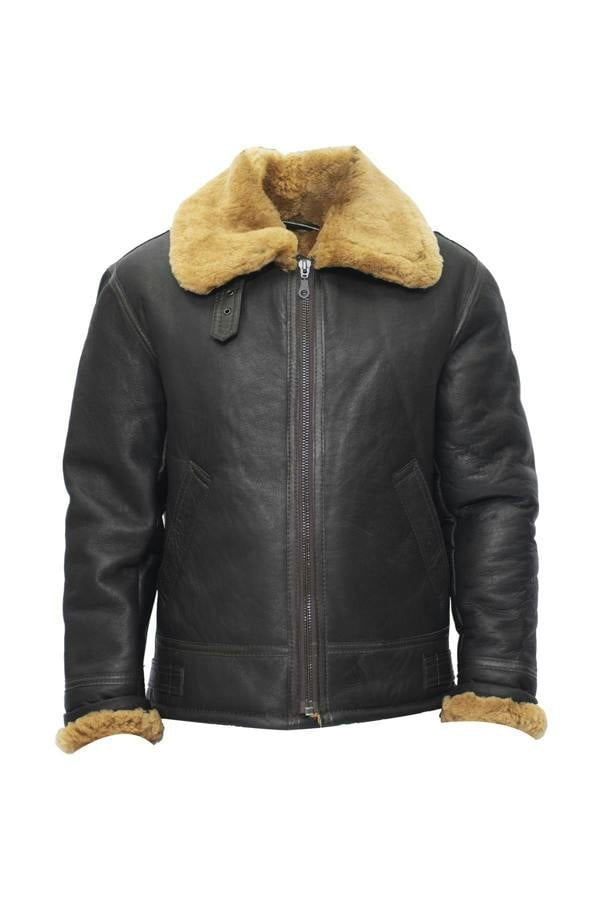 Infinity Leather Mens B3 WW2 Leather Sheepskin Aviator Flying Jacket-Hartland
