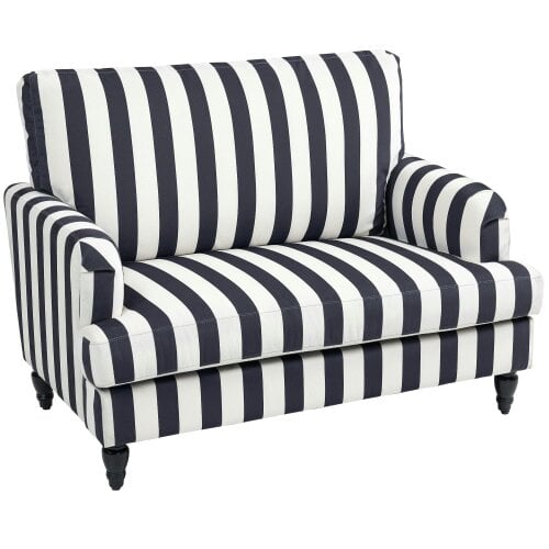 Wyld Haus Yosefi Black And White Velvet Cuddle Accent Sofa Stripe Design