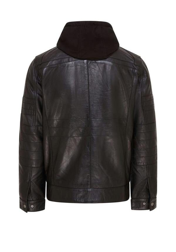 Infinity Leather Mens Hooded Leather Biker Jacket - Stavern