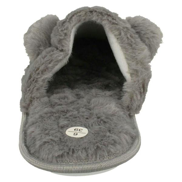 Spot On Ladies Spot On Mouse Detailed Mule Slippers X2116