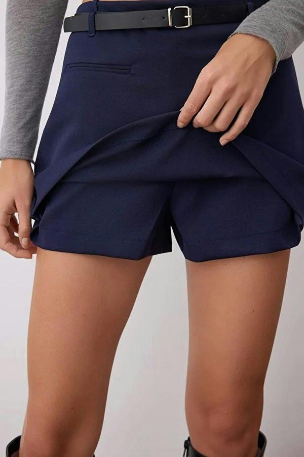 WOVCOR Belted Mini Short Skirt