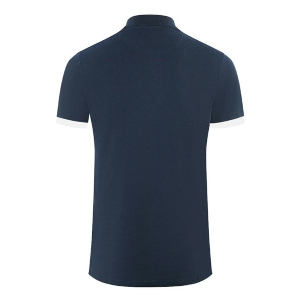 Aquascutum Branded Collar Polo Shirt - Navy Blue