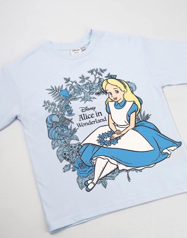Vanilla Underground Disney Girls Blue Alice In Wonderland Short Sleeved T-Shirt