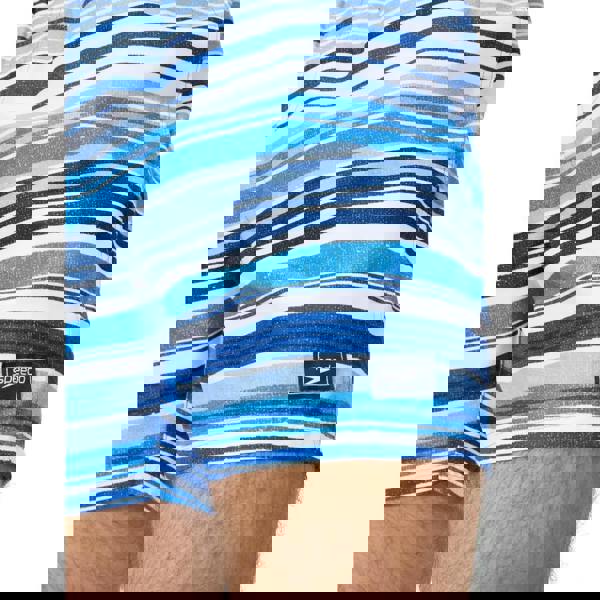 Blue Speedo printed leisure swim shorts with stripes