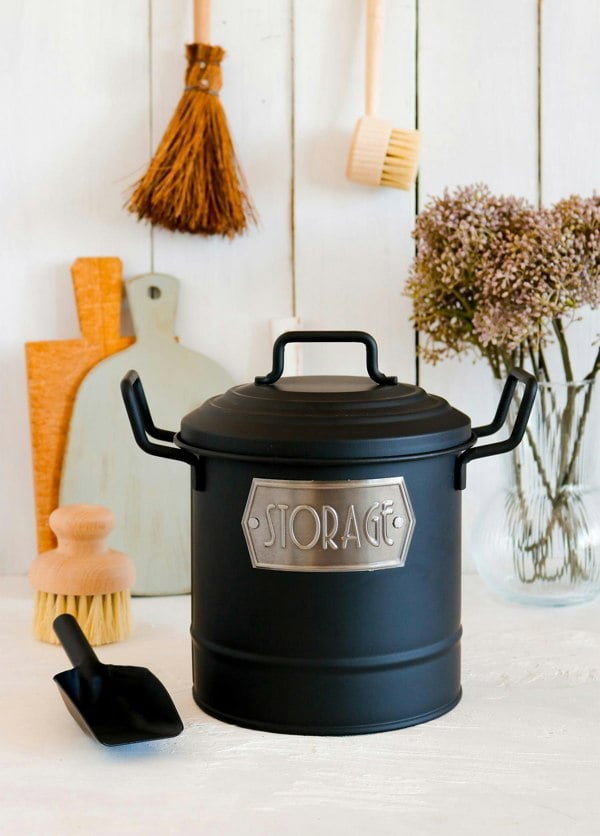 Rozi Black Kitchen Storage Bin