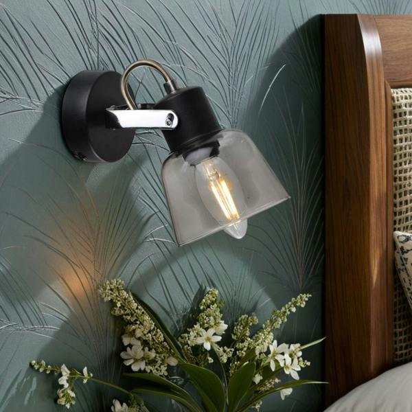 Pagazzi Lighting Zach Black Spotlight with Glass Shade
