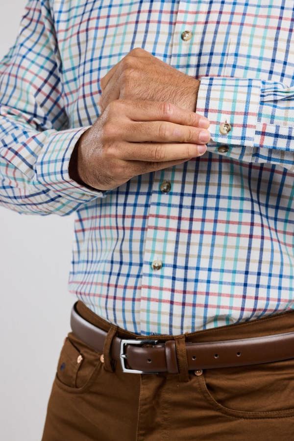 Multi-Colour Warm Handle Plaid Check Formal Shirt