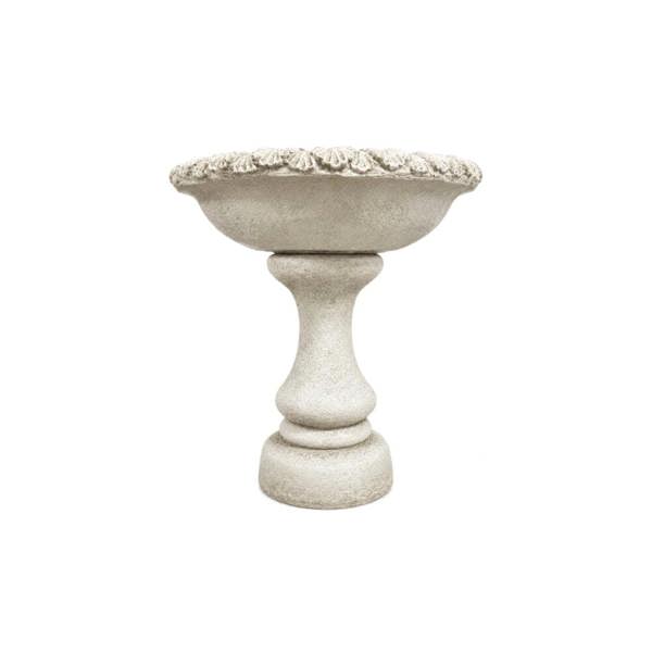 OSN Stone Cast Richmond Birdbath with Decorative Carved Basin and Pedestal