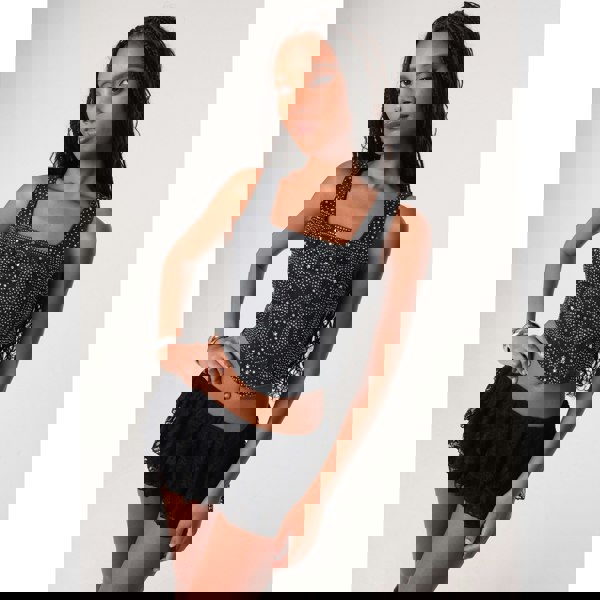 Pink Vanilla Diamante Denim Corset Top