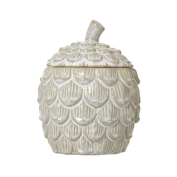 Hill Interiors Pine Cone Ceramic Trinket Dish - White - 