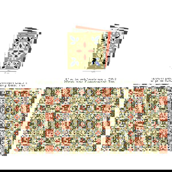 WT1564 - Bahia Burnt Orange and Beige Moroccan Wall Tile Sticker Set - 15 cm x 15 cm - 24 pcs