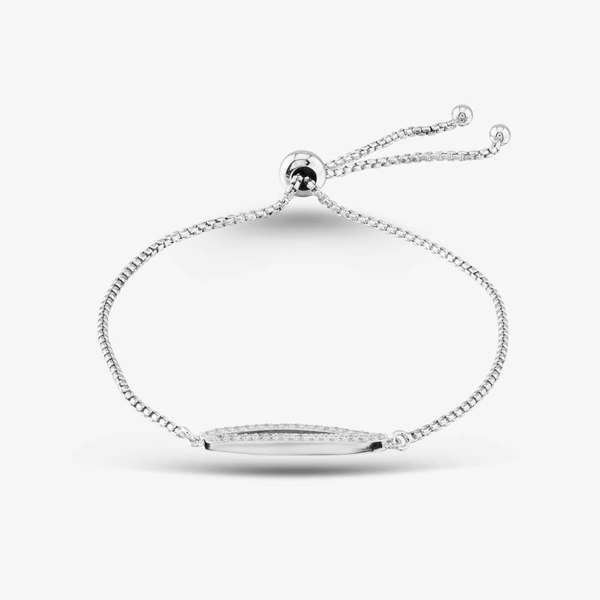 T. H. Baker Silver & Cubic Zirconia Open Oval Toggle Bracelet 2THB020804