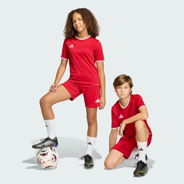 Adidas Entrada 26 Junior Shorts Red JZ6528