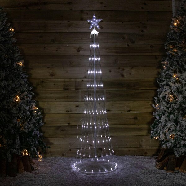 Samuel Alexander 1.8m Light up Christmas Cone Tree with 220 White LEDs and Timer Function