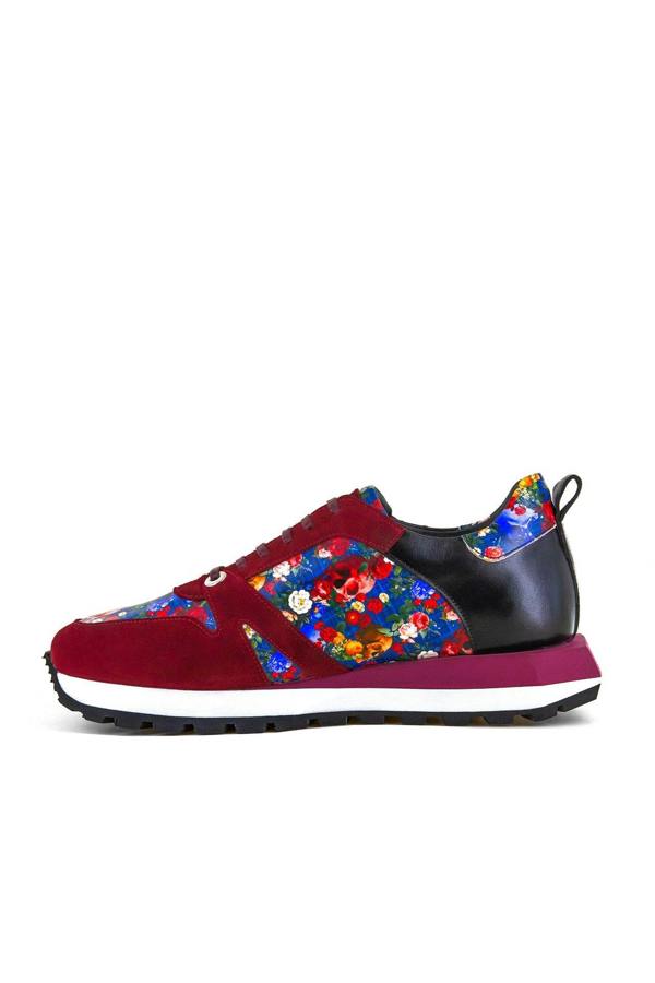 SKULL AND FLORAL PRINTED LEATHER AND SUEDE TRAINERS – Premium Men's Patterned Shirt by Claudio Lugli | Bold Design, Tailored Fit, Best Printed Shirts