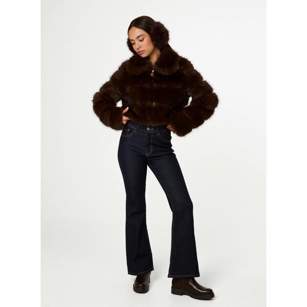 Pink Vanilla Faux Fur Cropped Coat