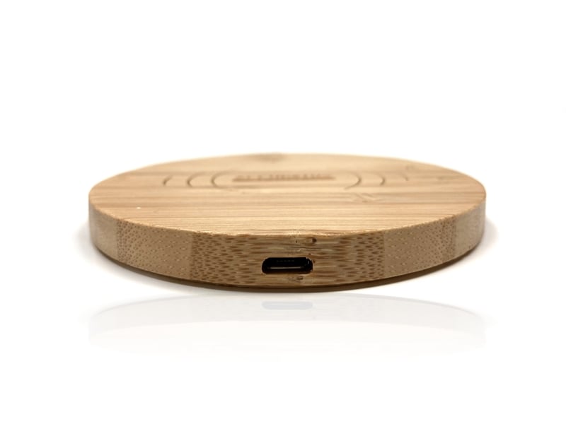 Accuratus Charge 100 Mobile Phone Charger - Bamboo 10W Wireless QI Fast Induction Charger