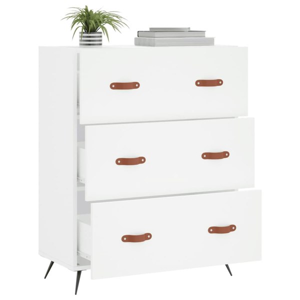 Berkfield Chest of Drawers White 69.5x34x90 cm Engineered Wood