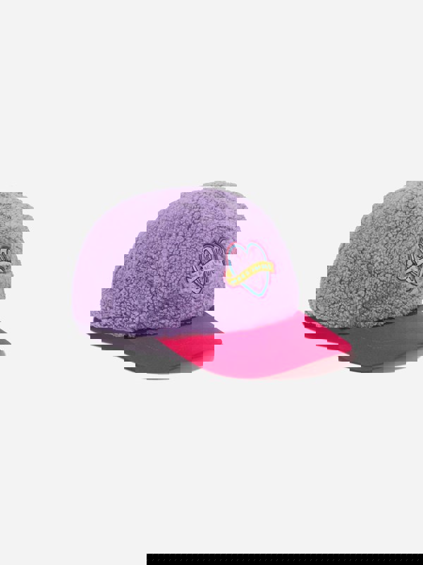 MARC JACOBS Girls Faux Shearling Cap in Purple